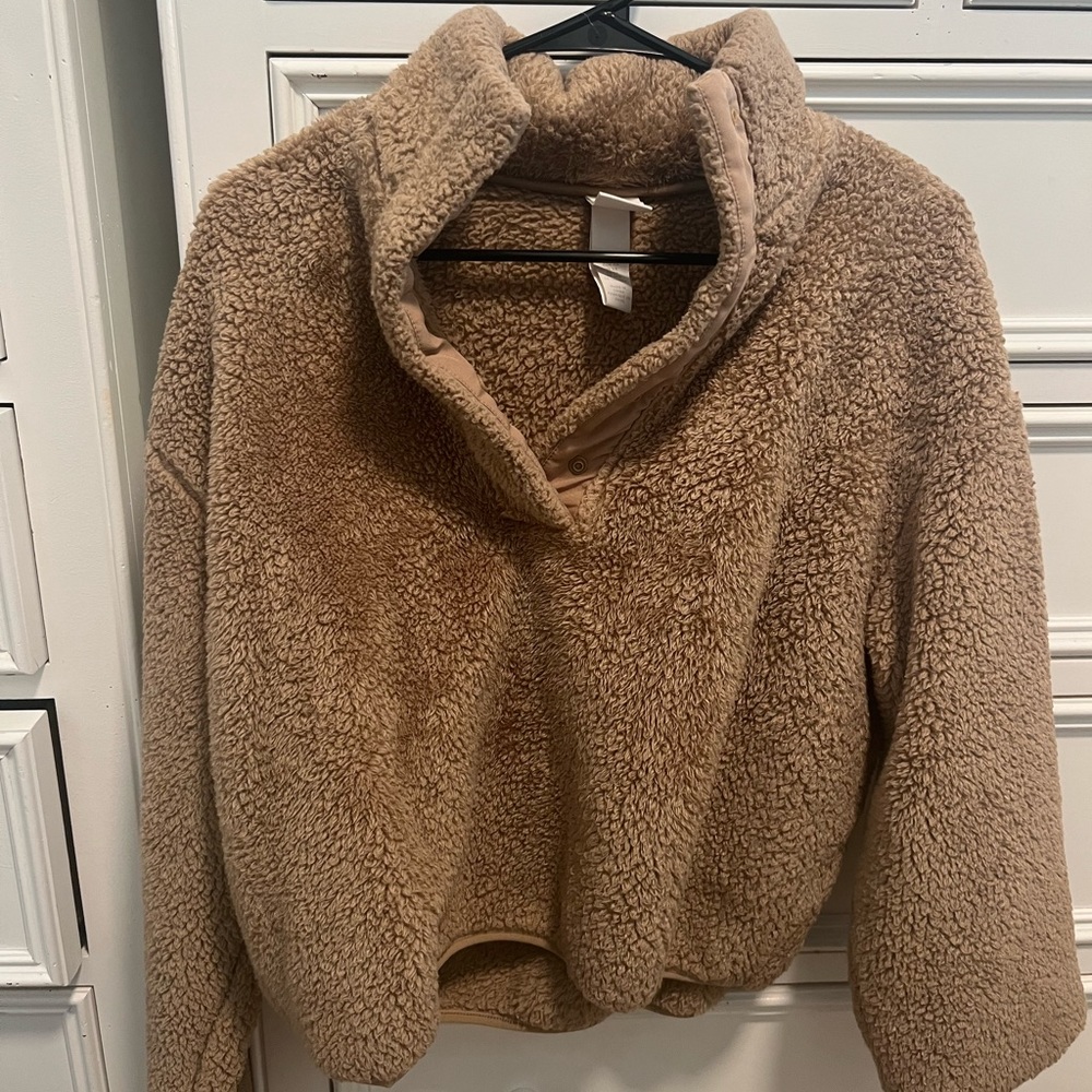 H&M Brown Fuzzy Teddy Jacket | US Size XS
